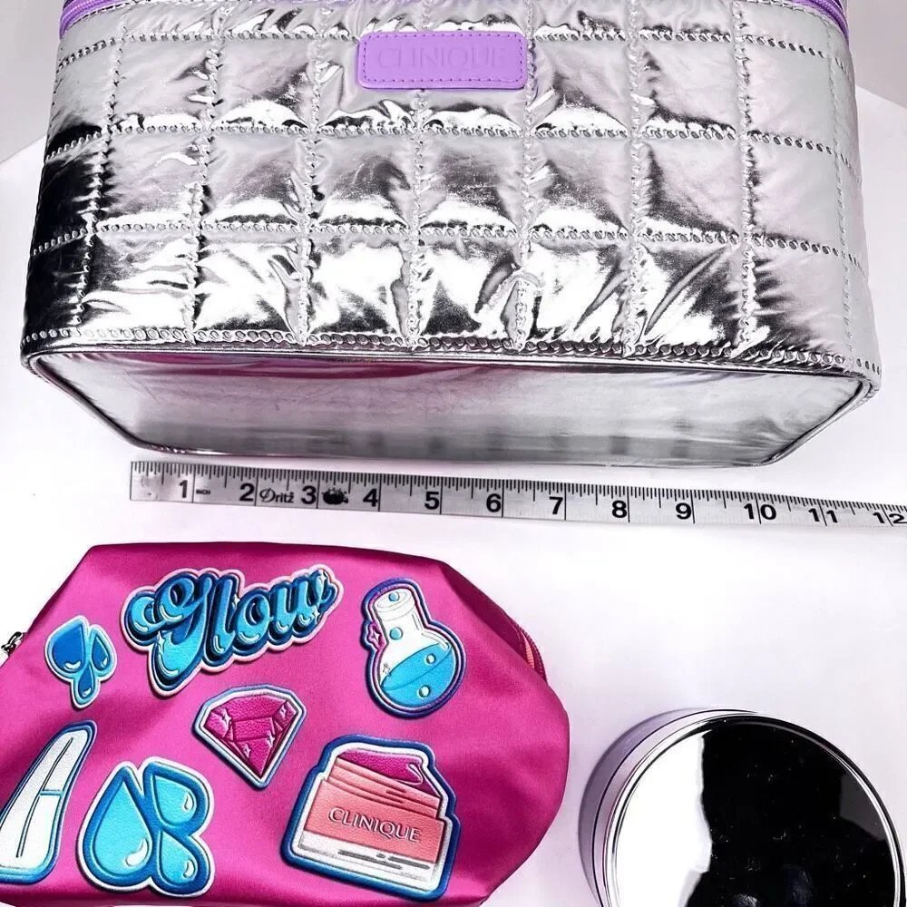 Set of (2) Clinique makeup bags & Take The Day Off 8.5 oz makeup remover